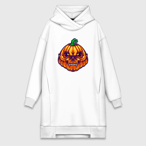 Женская толстовка-платье Ghost pumpkin / Белый – фото 1