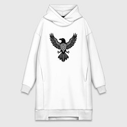 Женская толстовка-платье Ворон символ - оберег в кельтском стиле