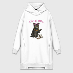 Женское худи-платье Catitude, цвет: белый