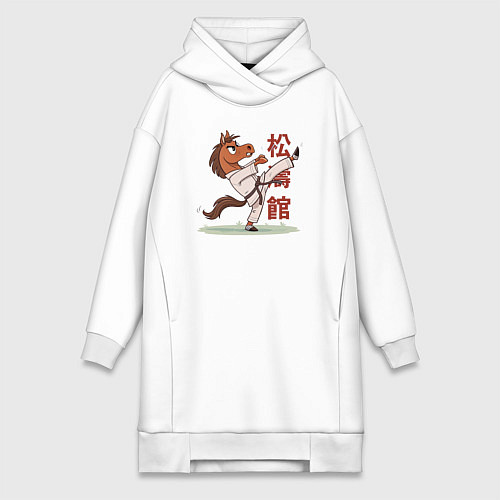 Женская толстовка-платье Иго-го каратист / Белый – фото 1