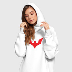 Женское худи-платье Red Batman logo, цвет: белый — фото 2