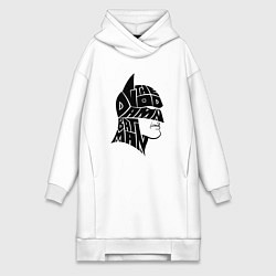 Женское худи-платье The god damn Batman, цвет: белый
