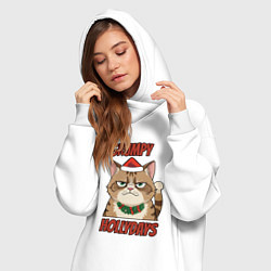 Женское худи-платье Grumpy hollydays, цвет: белый — фото 2