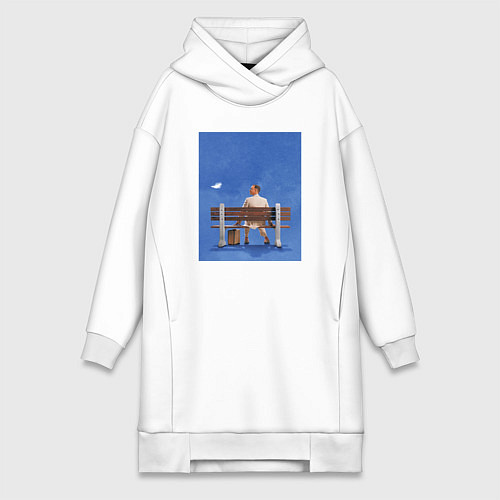 Женская толстовка-платье Форрест Гамп / Белый – фото 1