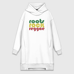 Женское худи-платье Roots rock reggae, цвет: белый