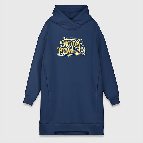 Женская толстовка-платье New year happy / Тёмно-синий – фото 1