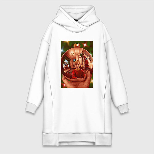 Женская толстовка-платье Home alone / Белый – фото 1