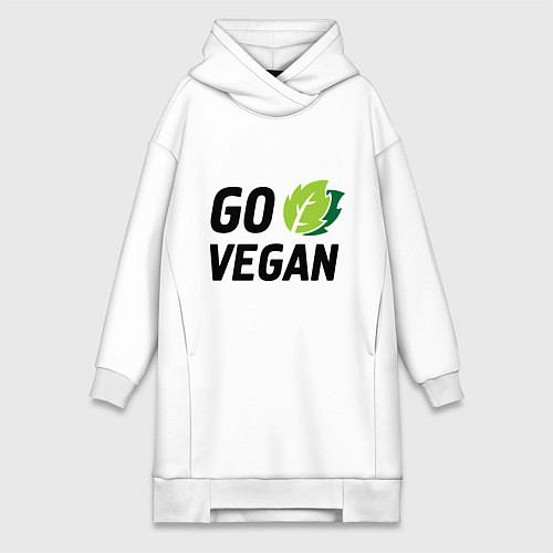 Женская толстовка-платье Go vegan / Белый – фото 1