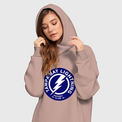 Женское худи-платье HC Tampa Bay Lightning, цвет: пыльно-розовый — фото 2