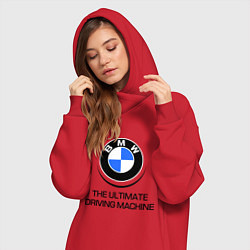 Женское худи-платье BMW Driving Machine, цвет: красный — фото 2