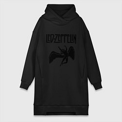 Женское худи-платье Led Zeppelin, цвет: черный