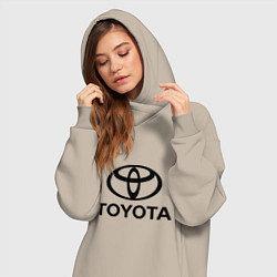 Женское худи-платье Toyota Logo, цвет: миндальный — фото 2