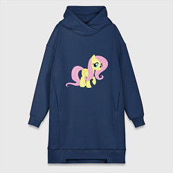 Женское худи-платье Пони пегас Флаттершай, цвет: тёмно-синий