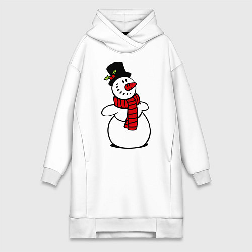 Женская толстовка-платье Весёлый снеговик / Белый – фото 1