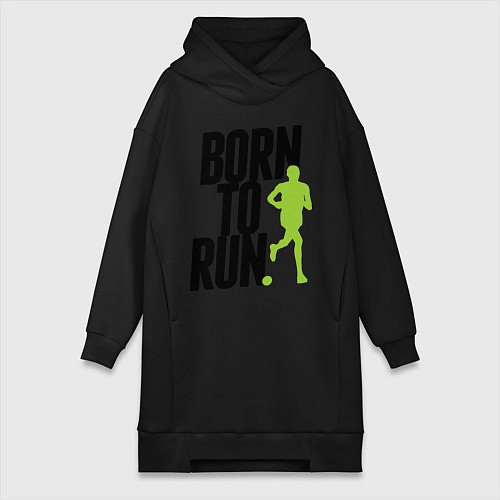 Женская толстовка-платье Рожден для бега / Черный – фото 1
