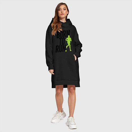 Женская толстовка-платье Рожден для бега / Черный – фото 4