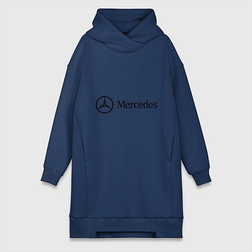 Женская толстовка-платье Mercedes Logo / Тёмно-синий – фото 1