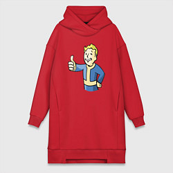 Женское худи-платье Fallout vault boy, цвет: красный