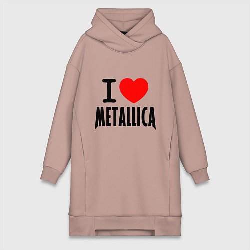 Женская толстовка-платье I love Metallica / Пыльно-розовый – фото 1