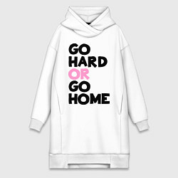 Женское худи-платье Go hard or go home, цвет: белый