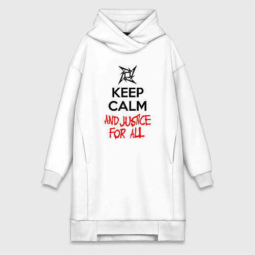 Женская толстовка-платье Keep Calm & Justice For All / Белый – фото 1