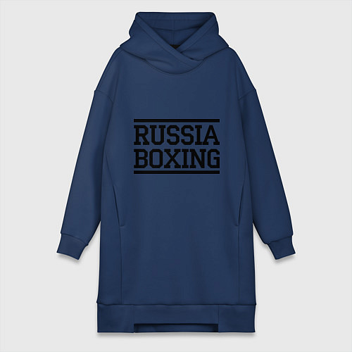 Женская толстовка-платье Russia boxing / Тёмно-синий – фото 1