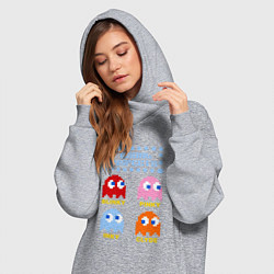 Женское худи-платье Pac-Man: Usual Suspects, цвет: меланж — фото 2