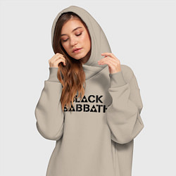 Женское худи-платье Black Sabbath, цвет: миндальный — фото 2