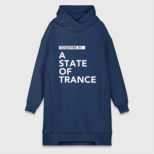 Женская толстовка-платье Together in A State of Trance / Тёмно-синий – фото 1
