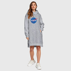 Женское худи-платье NASA: Logo, цвет: меланж — фото 2