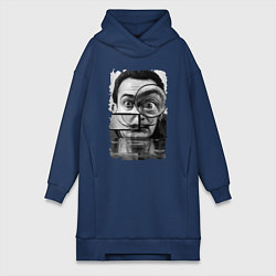 Женское худи-платье Абстракция Дали, цвет: тёмно-синий
