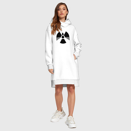 Женская толстовка-платье Радиоактивность / Белый – фото 4