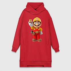 Женское худи-платье Super Mario, цвет: красный