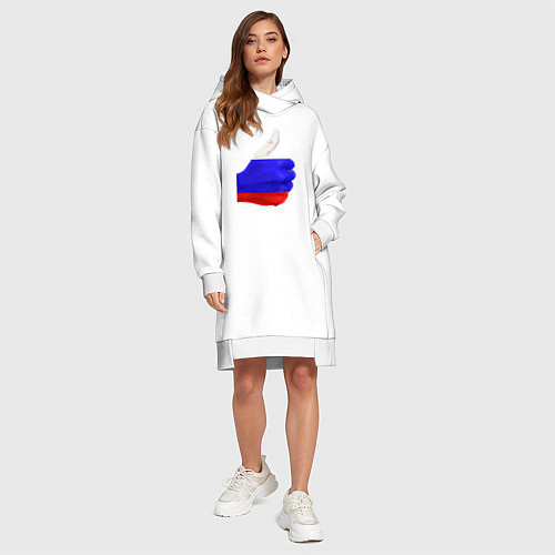 Женская толстовка-платье Россия мне нравится! / Белый – фото 4