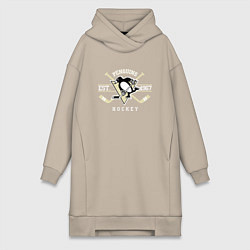 Женское худи-платье Pittsburgh Penguins: Est.1967, цвет: миндальный