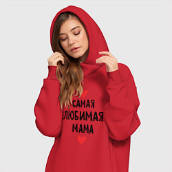 Женское худи-платье Самая любимая мама, цвет: красный — фото 2