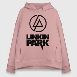 Толстовка оверсайз женская Linkin Park цвета пыльно-розовый — фото 1