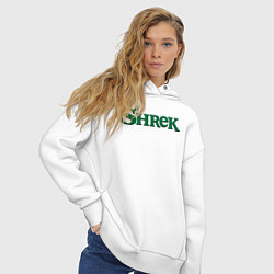 Толстовка оверсайз женская Shrek: Logo, цвет: белый — фото 2