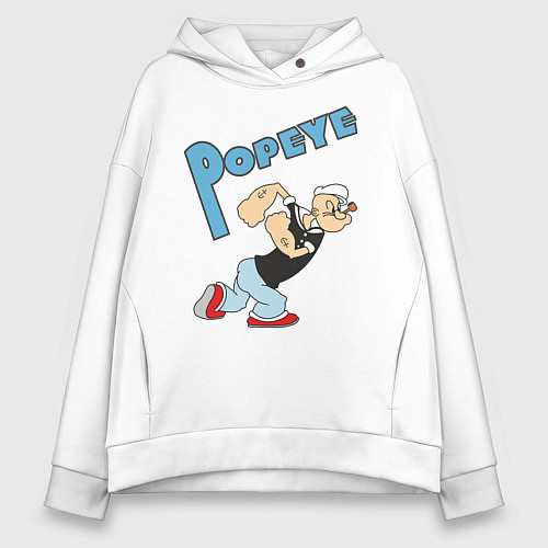 Женское худи оверсайз Popeye / Белый – фото 1