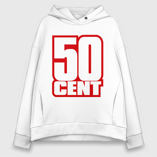 Женское худи оверсайз 50 cent / Белый – фото 1