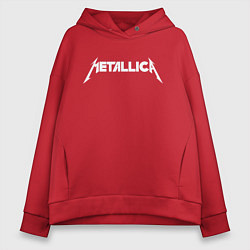 Толстовка оверсайз женская Metallica, цвет: красный