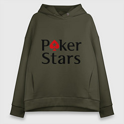 Толстовка оверсайз женская Poker Stars, цвет: хаки