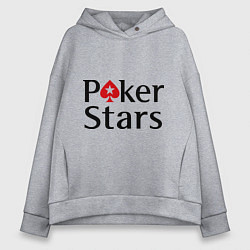 Толстовка оверсайз женская Poker Stars, цвет: меланж