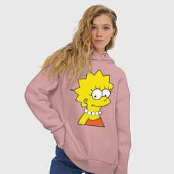 Толстовка оверсайз женская Lisa Simpson, цвет: пыльно-розовый — фото 2