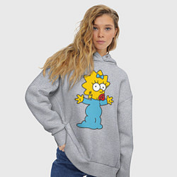 Толстовка оверсайз женская Maggie Simpson, цвет: меланж — фото 2