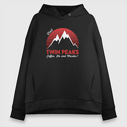 Толстовка оверсайз женская Twin Peaks: Pie & Murder цвета черный — фото 1