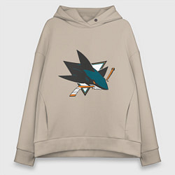 Толстовка оверсайз женская San Jose Sharks, цвет: миндальный