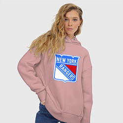 Толстовка оверсайз женская New York Rangers, цвет: пыльно-розовый — фото 2
