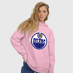 Толстовка оверсайз женская Edmonton Oilers, цвет: светло-розовый — фото 2