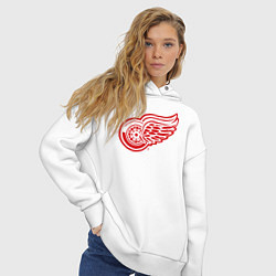 Толстовка оверсайз женская Detroit Red Wings, цвет: белый — фото 2